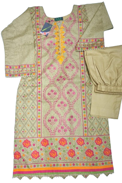 2PC Stitched Embroidery Lawn Suit summer 2024