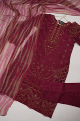 Bin Saeed Originals - Embroidered  Outfit with Chafoon Dupatta - Ready to Wear