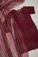 Bin Saeed Originals - Embroidered  Outfit with Chafoon Dupatta - Ready to Wear