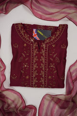 Bin Saeed Originals - Embroidered  Outfit with Chafoon Dupatta - Ready to Wear