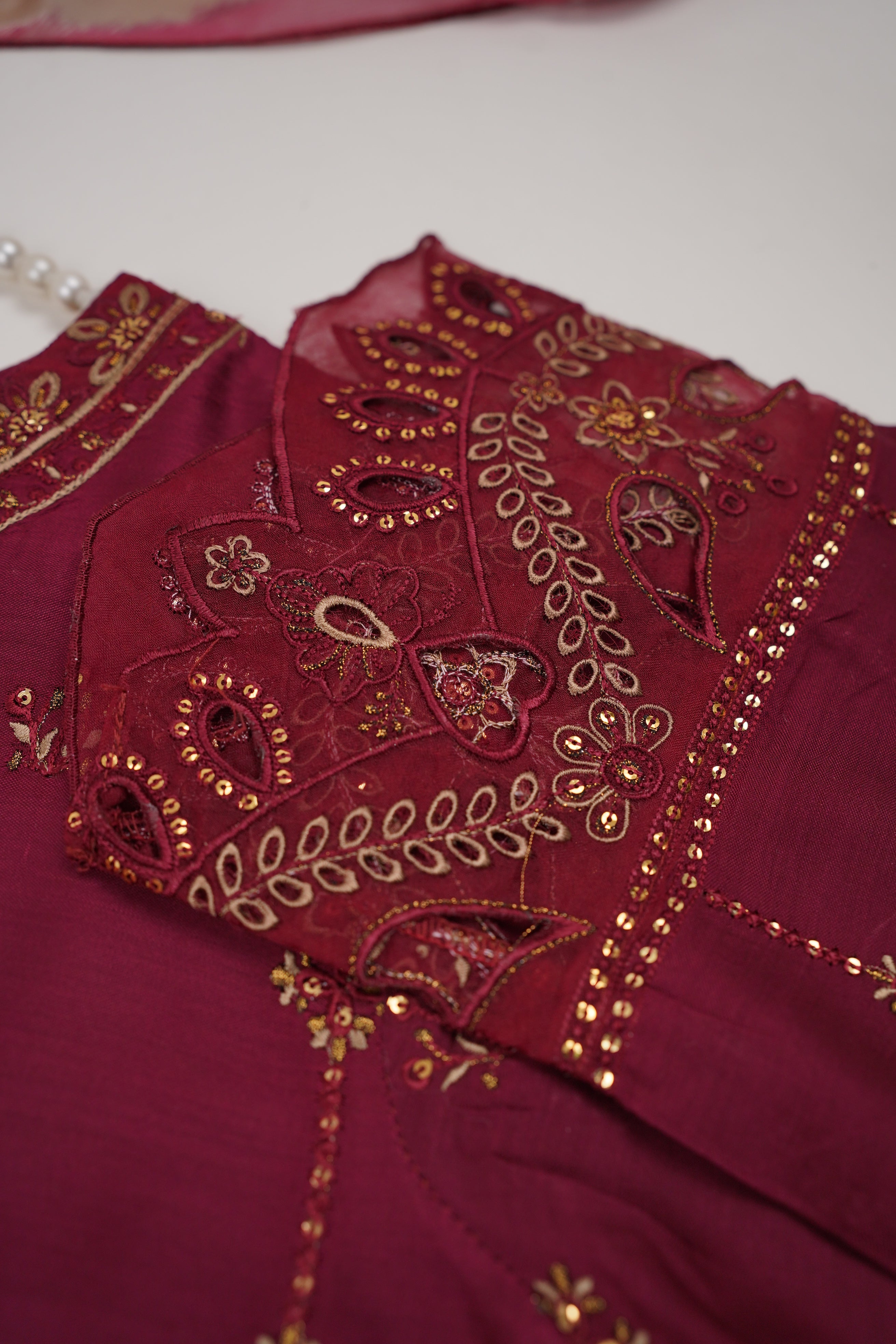 Bin Saeed Originals - Embroidered  Outfit with Chafoon Dupatta - Ready to Wear