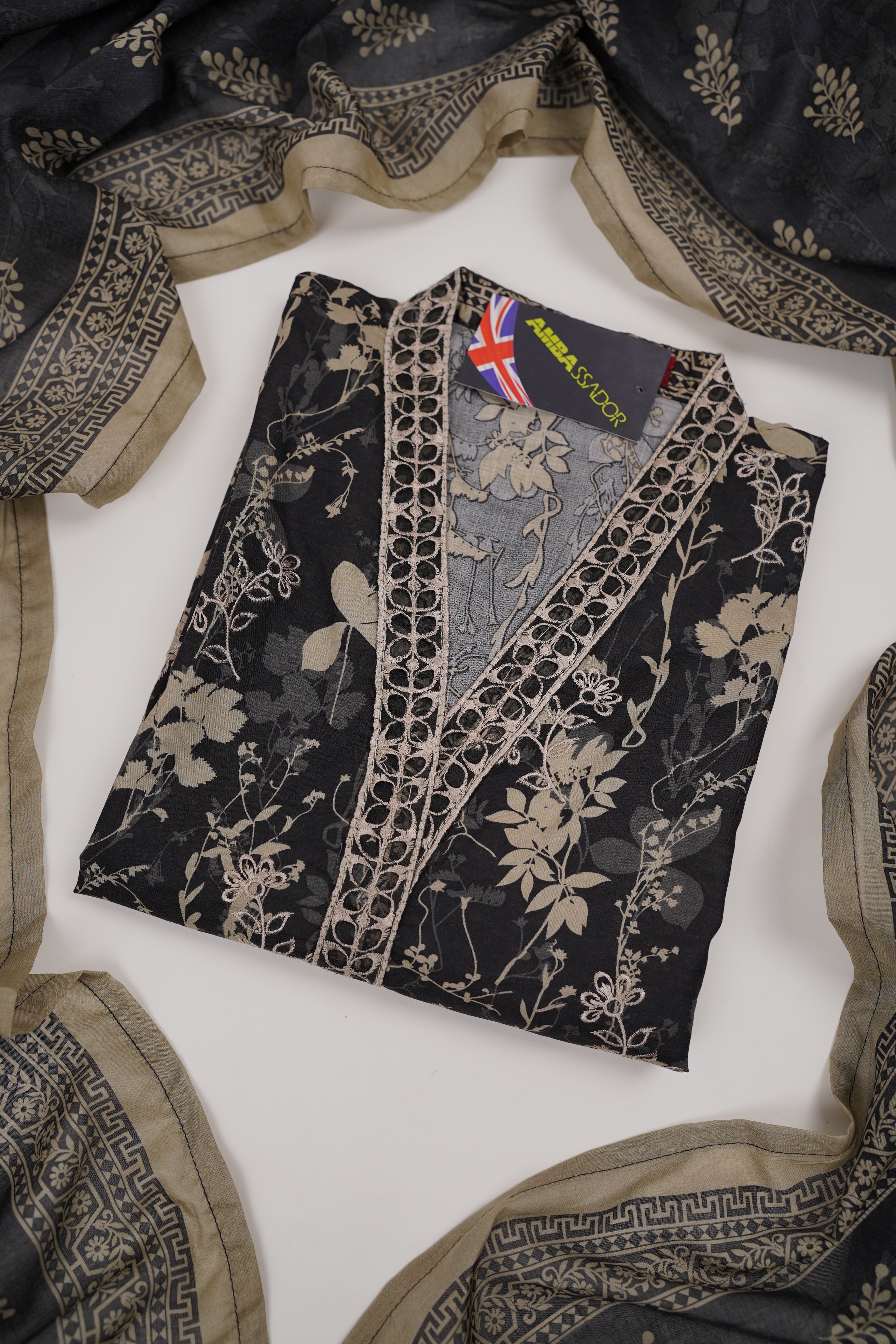 Bin Saeed Originals - Embroidered Outfit with Dupatta - Ready to Wear