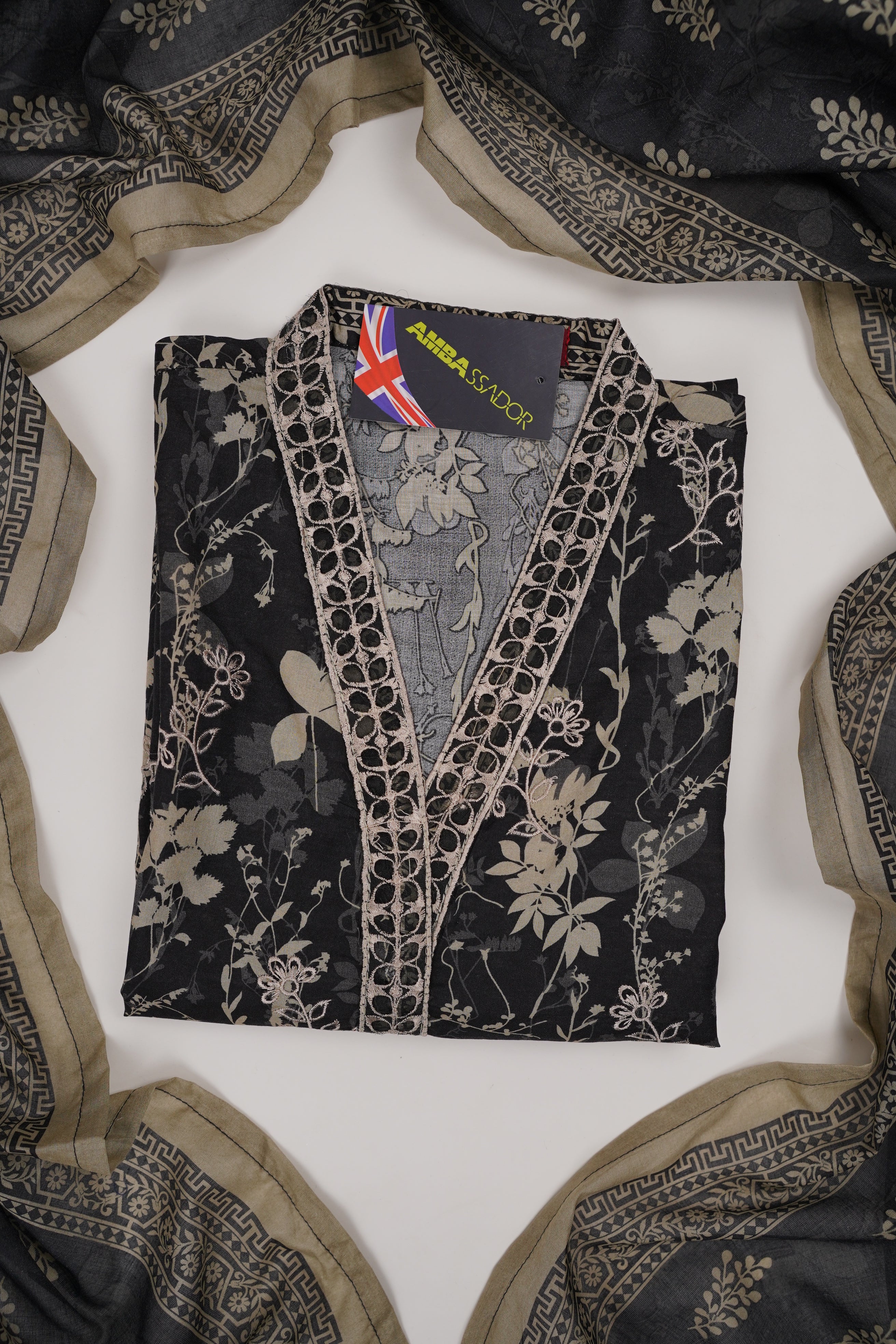 Bin Saeed Originals - Embroidered Outfit with Dupatta - Ready to Wear